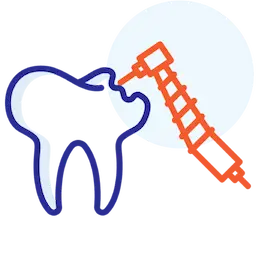 Dental icon of a tooth with a measurement line representing cosmetic or restorative reshaping in Fort Mill, SC
