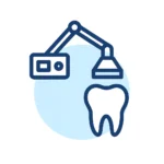 Dental icon of a tooth with an implant screw representing dental implants in Fort Mill, SC